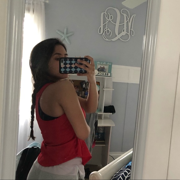 Red Mesh Racerback Tank - Picture 3 of 3